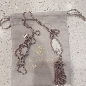 Kendra Scott Rayne Necklace Silver Metal with White Howlite Stone